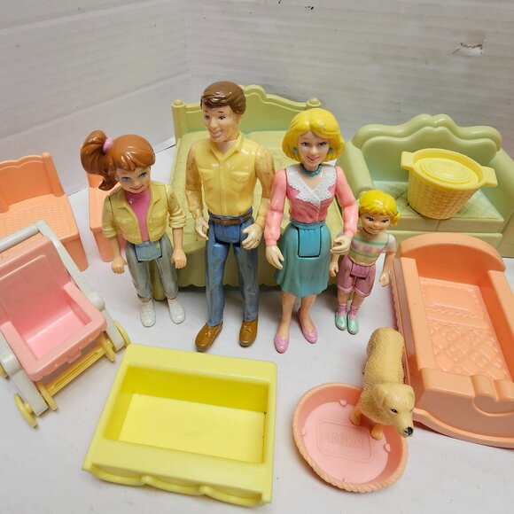 Vintage Playskool Family Figure People Furniture Dollhouse Doll House LOT RARE - Picture 2 of 16